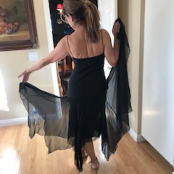 Dina Bar - El Silk Spaghetti Straps Cocktail Dress - Picture 6 of 6